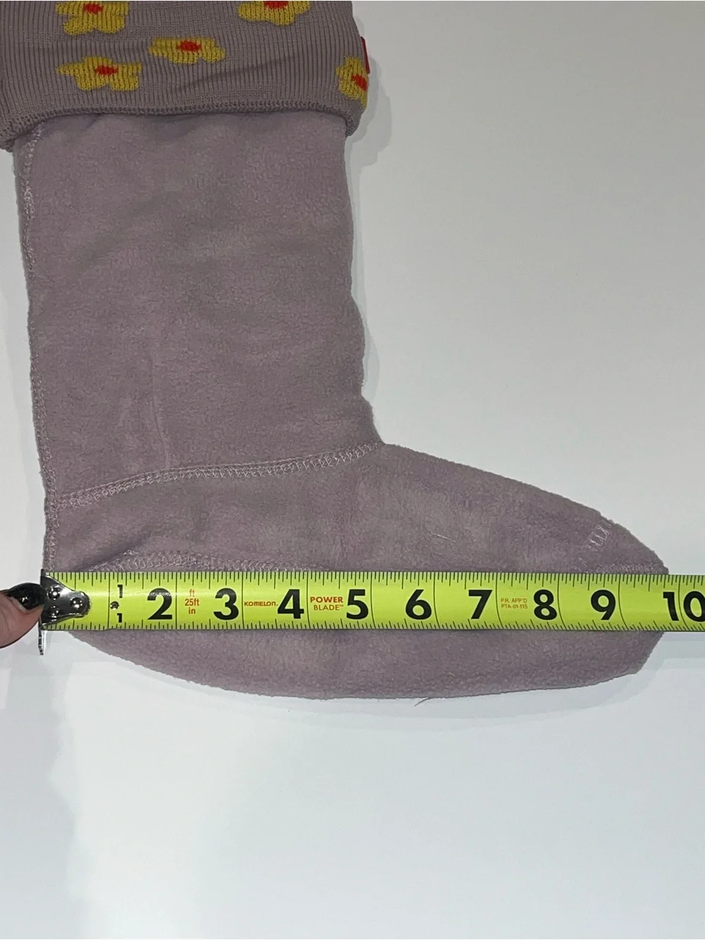 HUNTER Original floral cuff Kids boot socks in Hay Lilac Haze Floral